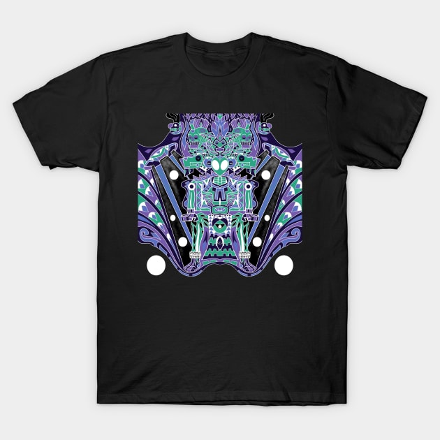 purple alien infernal keeper ecopop T-Shirt by jorge_lebeau